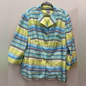 90s Vintage Perceptions Blouse Size 18W  Striped Women Colorful
